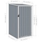 vidaXL Capanno da Giardino Grigio 87x98x159 cm in Acciaio Zincato vidaXL Capanno da Giardino Grigio 87x98x159 cm in Acciaio Zincato