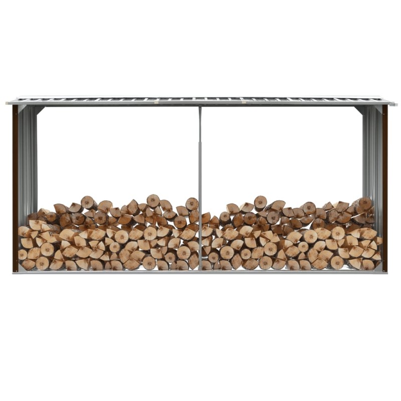 Capannone da Giardino in Acciaio Zincato 330x92x153cm Marrone Capannone da Giardino in Acciaio Zincato 330x92x153cm Marrone