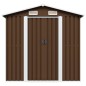 Capanno Attrezzi da Giardino Marrone 204x132x186 cm in Acciaio
