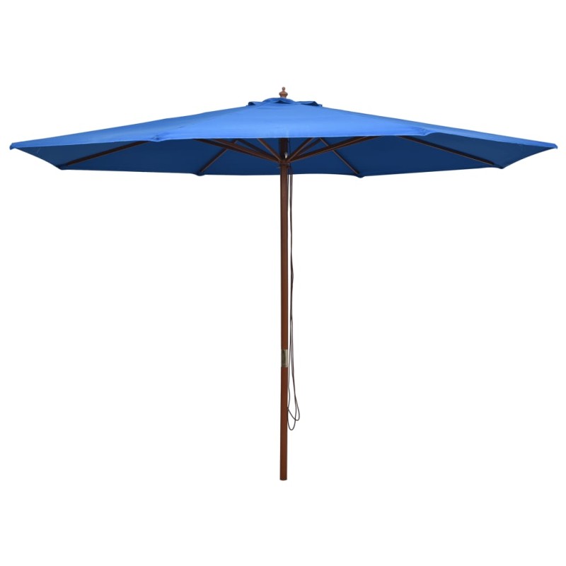 Ombrellone da Esterni con Palo in Legno 350 cm Blu Ombrellone da Esterni con Palo in Legno 350 cm Blu
