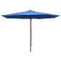 Ombrellone da Esterni con Palo in Legno 350 cm Blu Ombrellone da Esterni con Palo in Legno 350 cm Blu