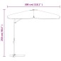 Ombrellone da Esterno con Palo in Acciaio 300x250cm Antracite