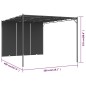 Gazebo da Giardino con Tenda Laterale 4x3x2,25 m Antracite Gazebo da Giardino con Tenda Laterale 4x3x2,25 m Antracite