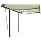 vidaXL Tenda da Sole Retrattile Manuale con LED 3x2,5 m Crema