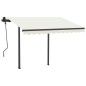 vidaXL Tenda da Sole Retrattile Manuale con LED 3x2,5 m Crema