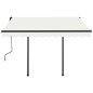 vidaXL Tenda da Sole Retrattile Manuale con LED 3x2,5 m Crema