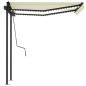 vidaXL Tenda da Sole Retrattile Manuale con LED 3x2,5 m Crema