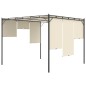 Gazebo da Giardino con Tenda Laterale 3x3x2,25m Crema Gazebo da Giardino con Tenda Laterale 3x3x2,25m Crema