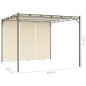 Gazebo da Giardino con Tenda Laterale 3x3x2,25m Crema Gazebo da Giardino con Tenda Laterale 3x3x2,25m Crema