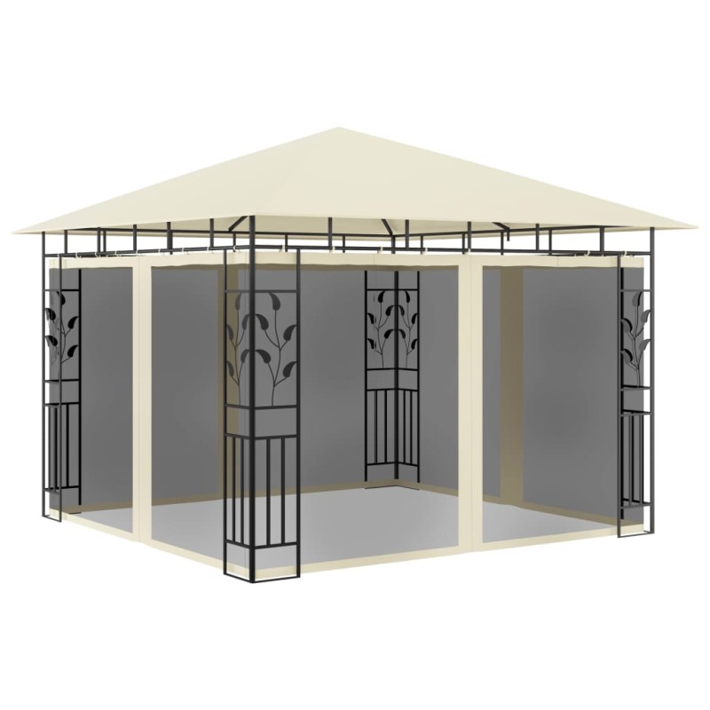 Gazebo con Zanzariera 3x3x2,73 m Crema 180 g/m² Gazebo con Zanzariera 3x3x2,73 m Crema 180 g/m²