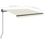 vidaXL Tenda da Sole Retrattile Manuale con LED 3x2,5 m Crema
