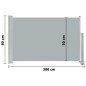 Tenda Laterale Retrattile per Patio 60x300 cm Grigia Tenda Laterale Retrattile per Patio 60x300 cm Grigia