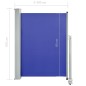 Tenda Laterale Retrattile per Patio 100x300 cm Blu Tenda Laterale Retrattile per Patio 100x300 cm Blu