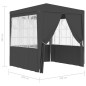 Gazebo Professionale con Pareti 2,5x2,5 m Antracite 90 g/m² Gazebo Professionale con Pareti 2,5x2,5 m Antracite 90 g/m²