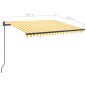 vidaXL Tenda da Sole Retrattile Manuale con LED 3x2,5m Gialla Bianca