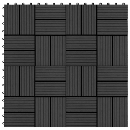 Piastrelle per Decking in WPC 11 pz 30x30cm 1 mq Nero