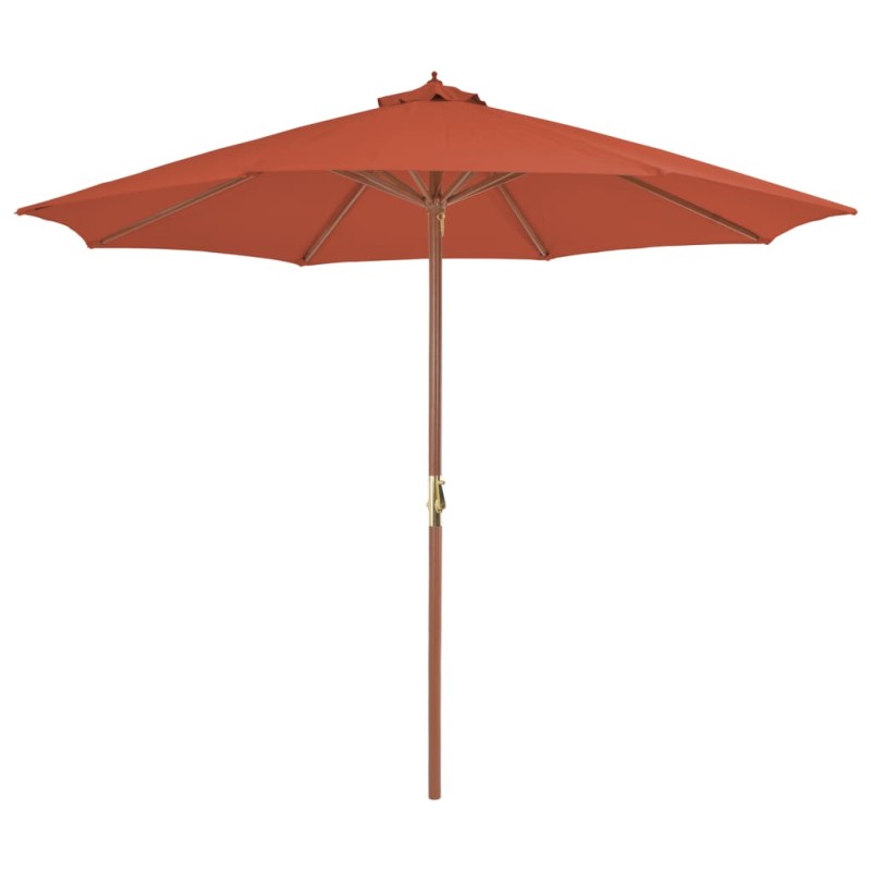 Ombrellone da Esterni con Palo in Legno 300 cm Terracotta Ombrellone da Esterni con Palo in Legno 300 cm Terracotta