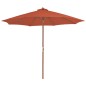 Ombrellone da Esterni con Palo in Legno 300 cm Terracotta Ombrellone da Esterni con Palo in Legno 300 cm Terracotta