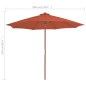 Ombrellone da Esterni con Palo in Legno 300 cm Terracotta Ombrellone da Esterni con Palo in Legno 300 cm Terracotta
