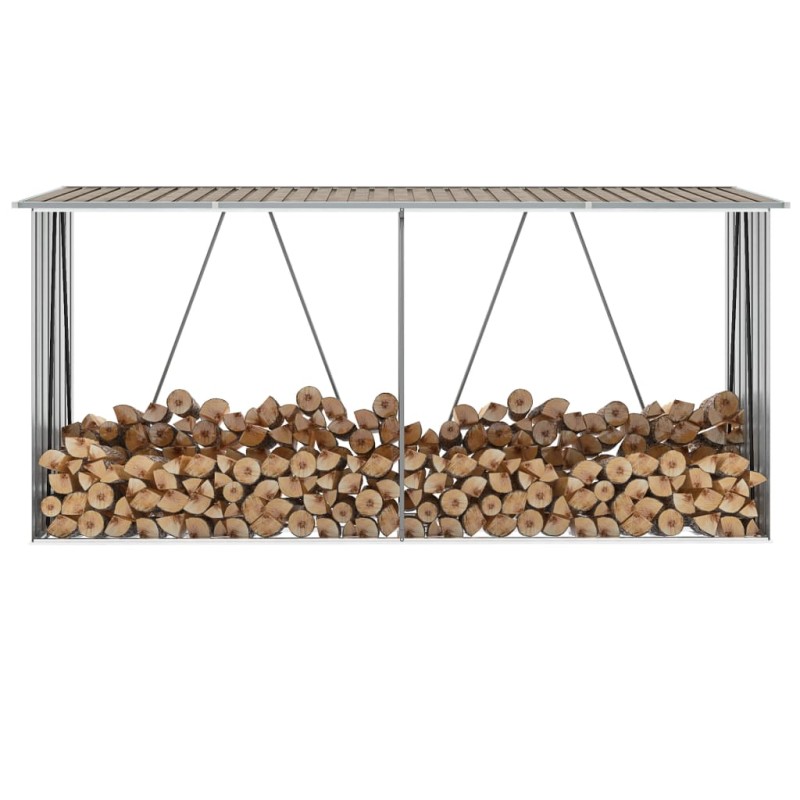 Capannone da Giardino in Acciaio Zincato 330x84x152cm Marrone Capannone da Giardino in Acciaio Zincato 330x84x152cm Marrone