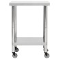 Tavolo da Lavoro Cucina con Ruote 60x45x85 cm in Acciaio Inox Tavolo da Lavoro Cucina con Ruote 60x45x85 cm in Acciaio Inox