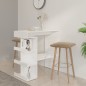 Tavolo da Bar con Ripiani Bianco Lucido 100x50x101,5 cm Tavolo da Bar con Ripiani Bianco Lucido 100x50x101,5 cm