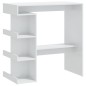 Tavolo da Bar con Ripiani Bianco Lucido 100x50x101,5 cm Tavolo da Bar con Ripiani Bianco Lucido 100x50x101,5 cm