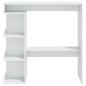 Tavolo da Bar con Ripiani Bianco Lucido 100x50x101,5 cm Tavolo da Bar con Ripiani Bianco Lucido 100x50x101,5 cm