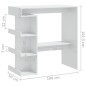 Tavolo da Bar con Ripiani Bianco Lucido 100x50x101,5 cm Tavolo da Bar con Ripiani Bianco Lucido 100x50x101,5 cm