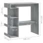 Tavolo Bar con Ripiano Grigio Sonoma 100x50x101,5 cm Tavolo Bar con Ripiano Grigio Sonoma 100x50x101,5 cm