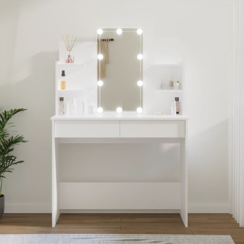Toeletta con LED Bianco 96x40x142 cm Toeletta con LED Bianco 96x40x142 cm
