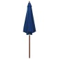 Ombrellone con Palo in Legno 300x258 cm Blu Ombrellone con Palo in Legno 300x258 cm Blu