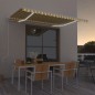 vidaXL Tenda Automatica con Sensore Vento LED 450x300 cm Gialla Bianca vidaXL Tenda Automatica con Sensore Vento LED 450x300 cm Gialla Bianca