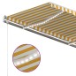 vidaXL Tenda Automatica con Sensore Vento LED 450x300 cm Gialla Bianca vidaXL Tenda Automatica con Sensore Vento LED 450x300 cm Gialla Bianca