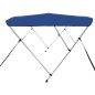 Bimini di Prua con Tendalino a 3 Archi Blu 183x140x137 cm Bimini di Prua con Tendalino a 3 Archi Blu 183x140x137 cm