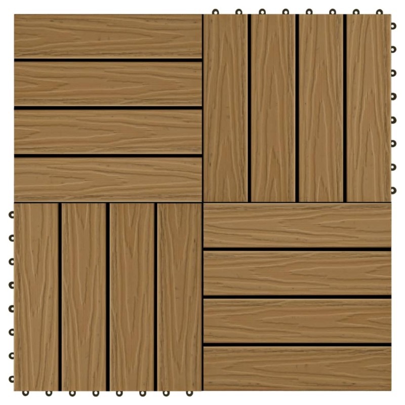 Piastrelle Decking 11pz Goffrature WPC 30x30 cm 1 mq Color Teak Piastrelle Decking 11pz Goffrature WPC 30x30 cm 1 mq Color Teak