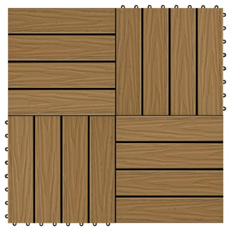 Piastrelle Decking 11pz Goffrature WPC 30x30 cm 1 mq Color Teak