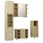 Set Mobili da Bagno 4 pz Rovere Sonoma in Truciolato Set Mobili da Bagno 4 pz Rovere Sonoma in Truciolato