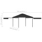 Gazebo Tetto Doppio Estendibile 3x3x2,75 m Antracite 180 g/m² Gazebo Tetto Doppio Estendibile 3x3x2,75 m Antracite 180 g/m²
