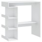 vidaXL Tavolo da Bar con Ripiani Bianco 100x50x101,5 cm in Truciolato vidaXL Tavolo da Bar con Ripiani Bianco 100x50x101,5 cm in Truciolato