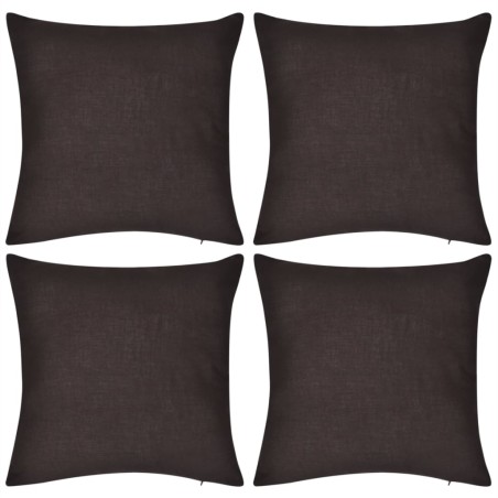 Fodere per Cuscini 4 pz Marroni in Cotone 40 x 40 cm