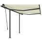 Tenda da Sole Retrattile Manuale con Pali 3x2,5cm Crema Tenda da Sole Retrattile Manuale con Pali 3x2,5cm Crema