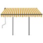 vidaXL Tenda da Sole Retrattile Automatica Pali 3x2,5m Gialla Bianca