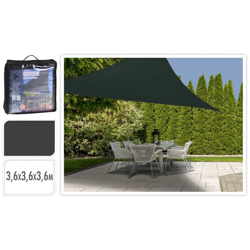 ProGarden Vela Parasole 3,6x3,6x3,6 m Grigio Scuro a Triangolo ProGarden Vela Parasole 3,6x3,6x3,6 m Grigio Scuro a Triangolo