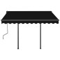 Tenda da Sole Retrattile Automatica con Pali 3x2,5cm Antracite Tenda da Sole Retrattile Automatica con Pali 3x2,5cm Antracite