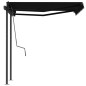 Tenda da Sole Retrattile Automatica con Pali 3x2,5cm Antracite Tenda da Sole Retrattile Automatica con Pali 3x2,5cm Antracite