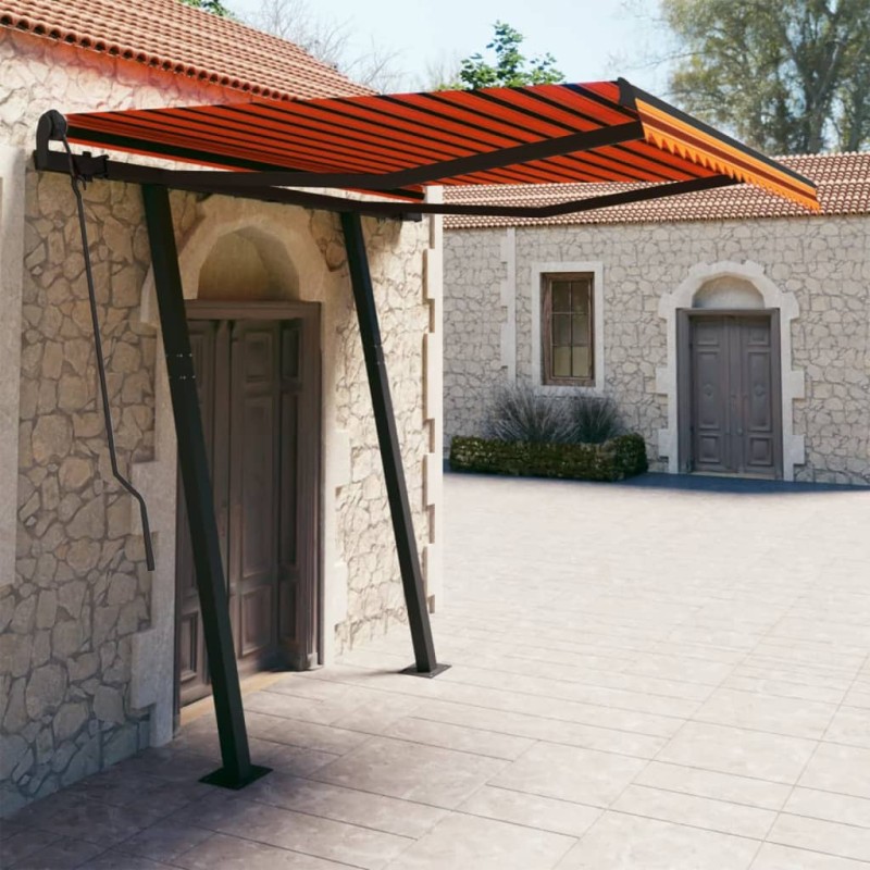 vidaXL Tenda da Sole Retrattile Automatica 3x2,5 m Arancio Marrone vidaXL Tenda da Sole Retrattile Automatica 3x2,5 m Arancio Marrone