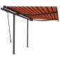 vidaXL Tenda da Sole Retrattile Automatica 3x2,5 m Arancio Marrone vidaXL Tenda da Sole Retrattile Automatica 3x2,5 m Arancio Marrone