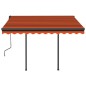 vidaXL Tenda da Sole Retrattile Automatica 3x2,5 m Arancio Marrone vidaXL Tenda da Sole Retrattile Automatica 3x2,5 m Arancio Marrone