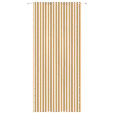 Paravento per Balcone Giallo e Bianco 120x240 cm Tessuto Oxford